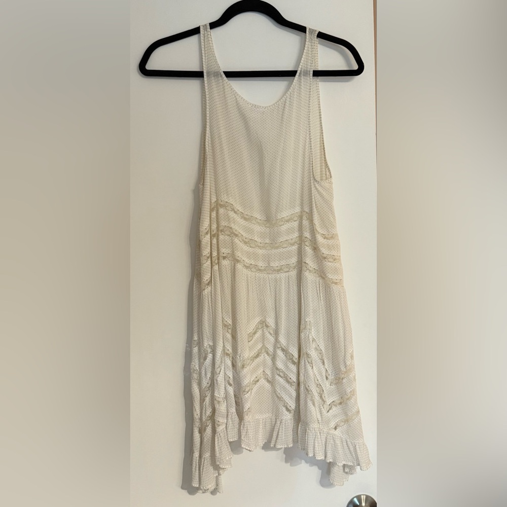 Free People Cream Lace Mini Dress
